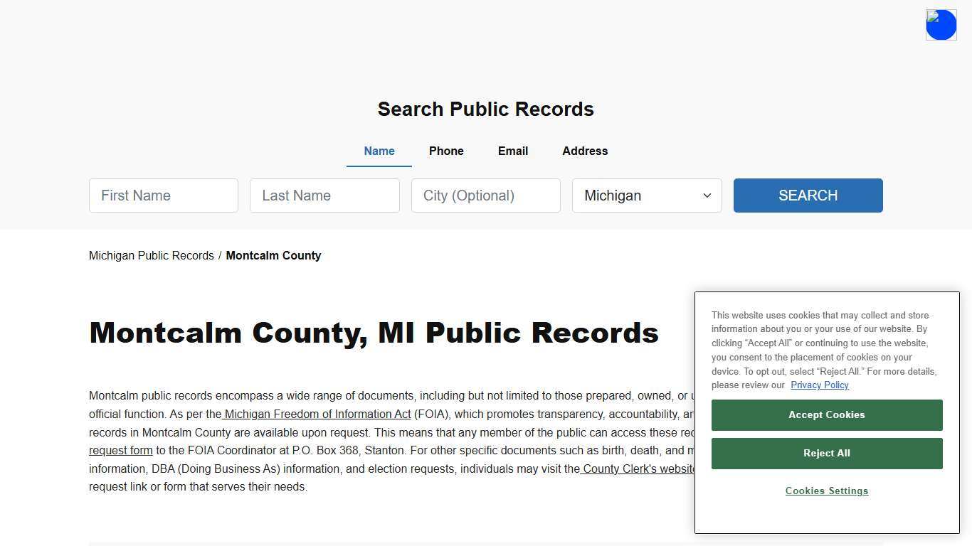 Montcalm County, MI Public Court, Arrest and Inmate Records - ThePublicIndex